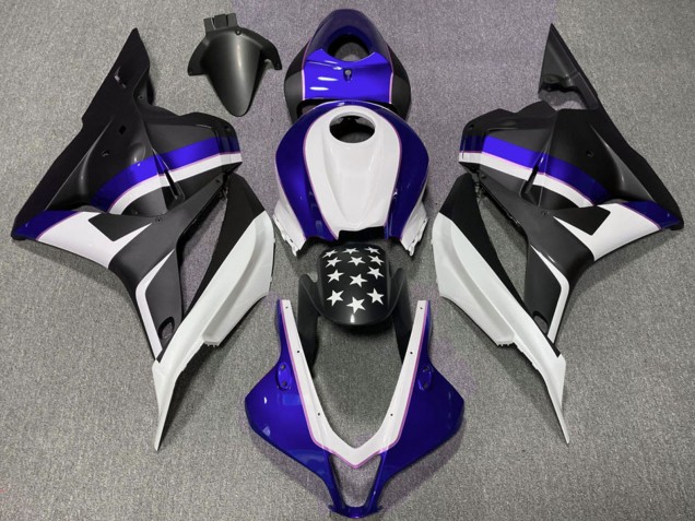 Lojas Carenagens Moto Honda CBR600RR 2009-2012 - Azul Escuro Preto Fosco Estrela