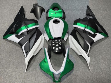 Lojas Carenagens Moto Honda CBR600RR 2009-2012 - Branco Verde Preto Fosco Estrela