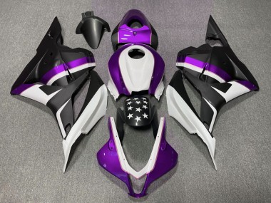 Lojas Carenagens Moto Honda CBR600RR 2009-2012 - Branco Roxo Preto Fosco Estrela
