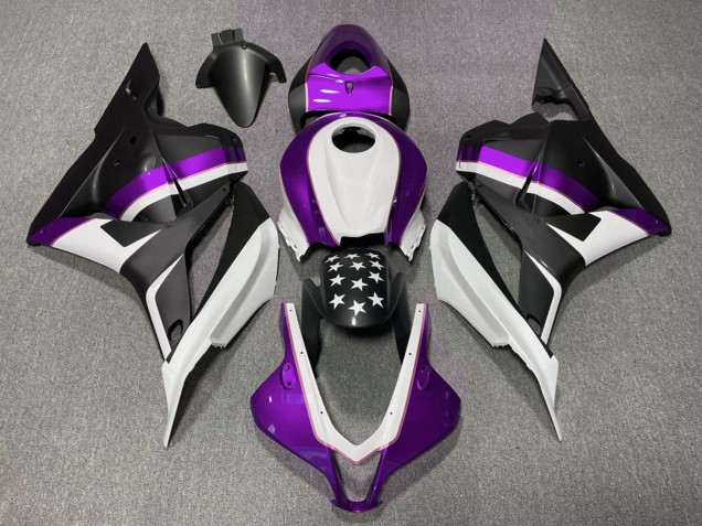 Lojas Carenagens Moto Honda CBR600RR 2009-2012 - Branco Roxo Preto Fosco Estrela