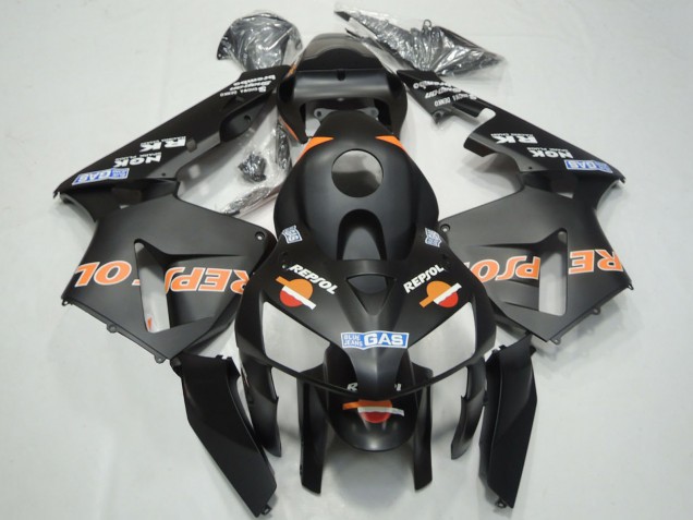 Lojas Carenagens Moto Honda CBR600RR 2003-2004 - Preto Fosco Laranja Repsol