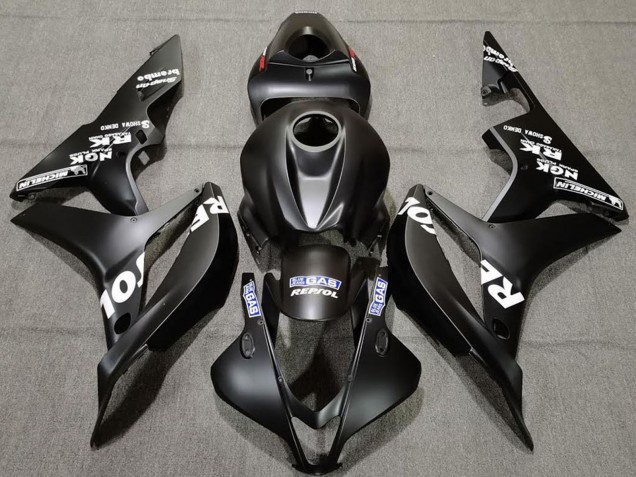 Lojas Carenagens Moto Honda CBR600RR 2007-2008 - Preto Fosco Branco Repsol