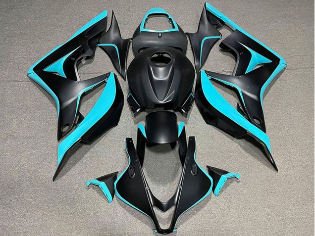 Lojas Carenagem Moto Honda CBR600RR 2007-2008 - Ciano Azul Preto Fosco