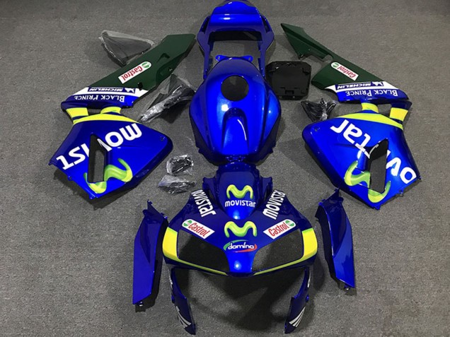 Lojas Carenagens Moto Honda CBR600RR 2003-2004 - Azul Amarelo Verde MoviStar