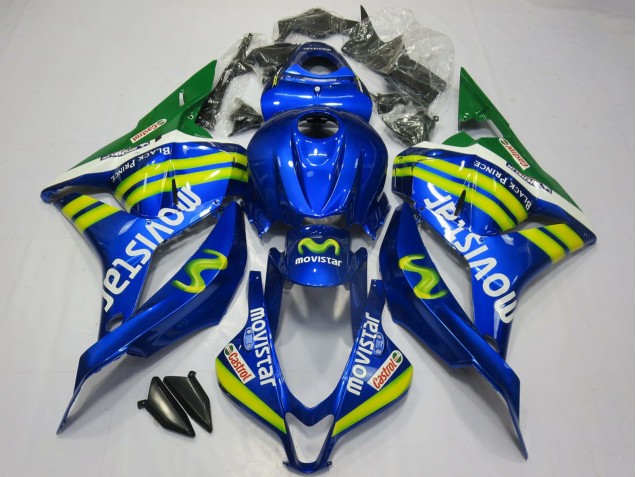 Lojas Carenagens Moto Honda CBR600RR 2009-2012 - Azul Verde MoviStar