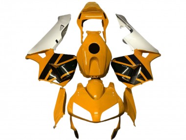 Lojas Carenagens Moto Honda CBR600RR 2003-2004 - Prata Mustard Amarelo Preto Brilhante