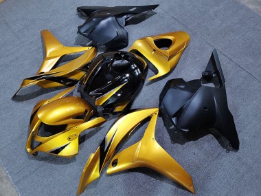 Lojas Carenagens Moto Honda CBR600RR 2009-2012 - Ouro Preto Brilhante Preto Fosco OEM Estilo