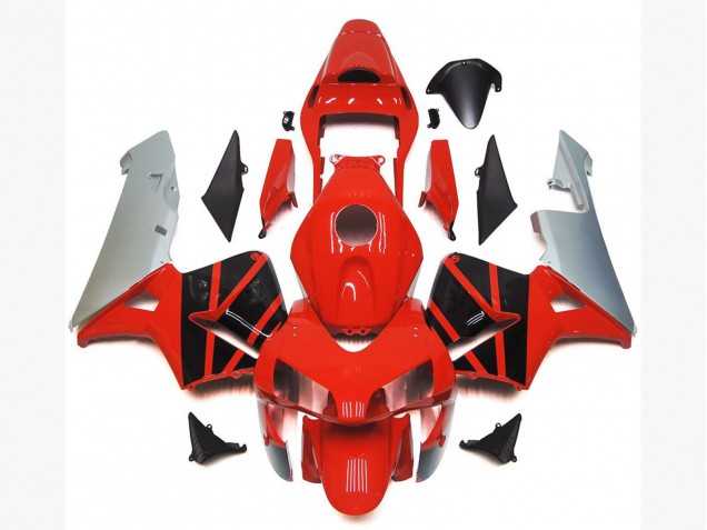 Lojas Carenagens Moto Honda CBR600RR 2003-2004 - Prata Vermelho Preto Brilhante OEM Estilo