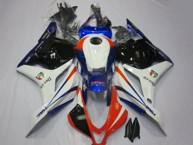 Lojas Carenagens Moto Honda CBR600RR 2009-2012 - Branco Azul Vermelho Preto Brilhante