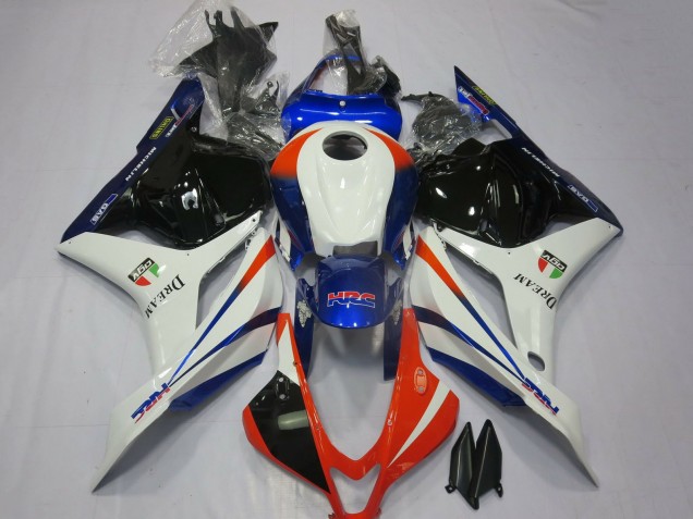 Lojas Carenagens Moto Honda CBR600RR 2009-2012 - Branco Azul Vermelho Preto Brilhante