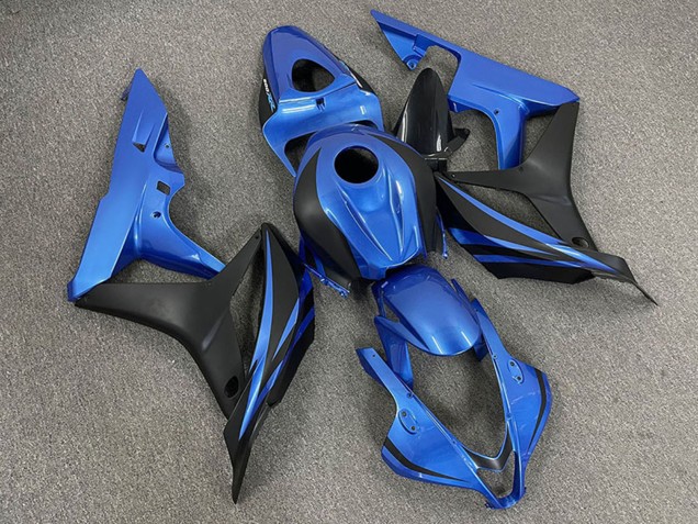 Lojas Carenagens Moto Honda CBR600RR 2007-2008 - Azul Preto Fosco OEM Estilo