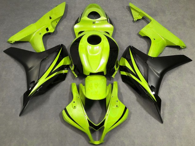 Lojas Carenagens Moto Honda CBR600RR 2007-2008 - Amarelo Néon Preto Fosco OEM Estilo