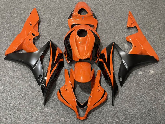 Lojas Carenagens Moto Honda CBR600RR 2007-2008 - Laranja Preto Fosco OEM Estilo