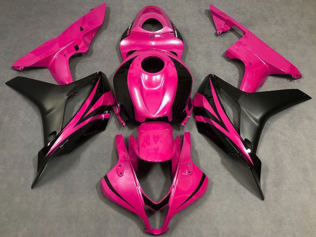 Lojas Carenagens Moto Honda CBR600RR 2007-2008 - Rosa Preto Fosco OEM Estilo
