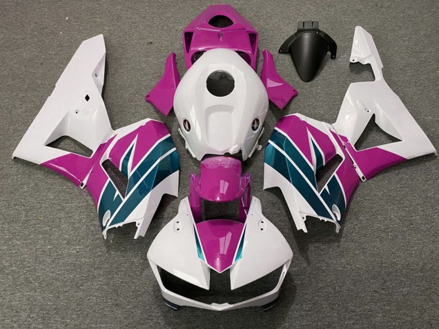 Lojas Carenagens Moto Honda CBR600RR 2013-2023 - Branco Rosa Emerald