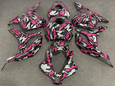Lojas Carenagens Moto Honda CBR600RR 2009-2012 - Rosa Prata Camouflage