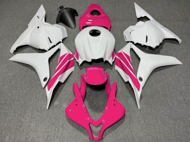 Lojas Carenagens Moto Honda CBR600RR 2009-2012 - Branco Rosa Listra
