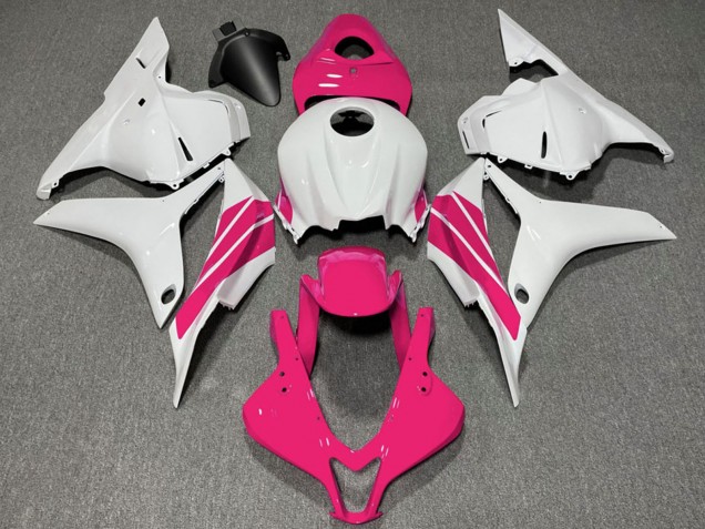 Lojas Carenagens Moto Honda CBR600RR 2009-2012 - Branco Rosa Listra
