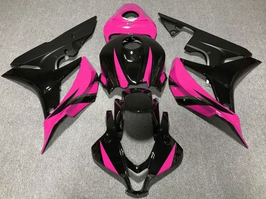 Lojas Carenagens Moto Honda CBR600RR 2007-2008 - Rosa Preto Brilhante Preto Fosco