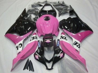 Lojas Carenagens Moto Honda CBR600RR 2009-2012 - Rosa Branco Preto Brilhante Repsol