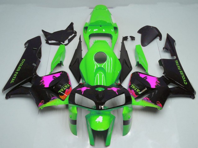 Lojas Carenagens Moto Honda CBR600RR 2005-2006 - Rosa Respingos Verde
