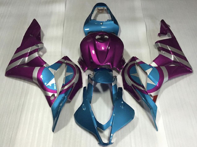Lojas Carenagens Moto Honda CBR600RR 2007-2008 - Roxo Azul Claro Captain America