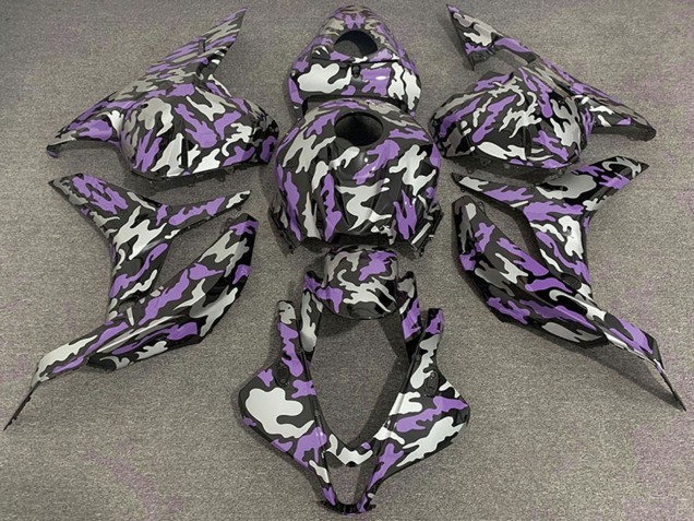 Lojas Carenagens Moto Honda CBR600RR 2009-2012 - Roxo Prata Camouflage