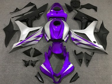 Lojas Carenagens Moto Honda CBR600RR 2007-2008 - Prata Roxo Preto Brilhante OEM Estilo