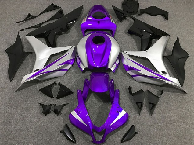 Lojas Carenagens Moto Honda CBR600RR 2007-2008 - Prata Roxo Preto Brilhante OEM Estilo