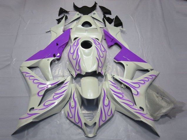 Lojas Carenagens Moto Honda CBR600RR 2007-2008 - Branco Roxo Chama