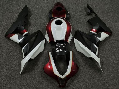 Lojas Carenagens Moto Honda CBR600RR 2009-2012 - Branco Vermelho Preto Fosco Estrela