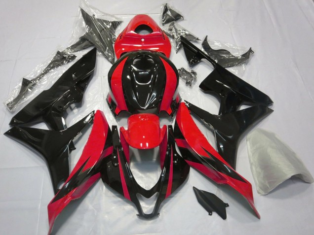 Lojas Carenagens Moto Honda CBR600RR 2007-2008 - Vermelho Preto Brilhante OEM Estilo