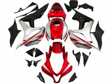 Lojas Carenagens Moto Honda CBR600RR 2007-2008 - Prata Vermelho Preto Brilhante OEM Estilo