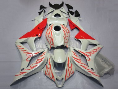 Lojas Carenagens Moto Honda CBR600RR 2007-2008 - Branco Vermelho Chama