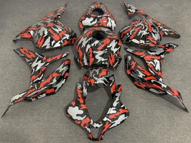 Lojas Carenagens Moto Honda CBR600RR 2009-2012 - Vermelho Cinzento Camouflage