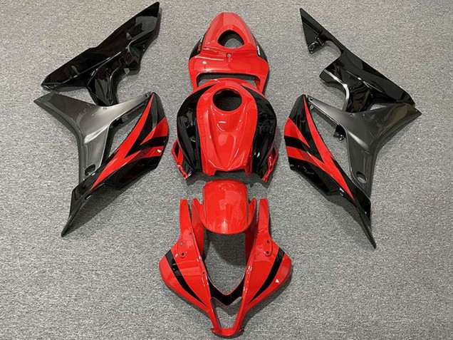 Lojas Carenagens Moto Honda CBR600RR 2007-2008 - Cinzento Vermelho Preto Brilhante OEM Estilo