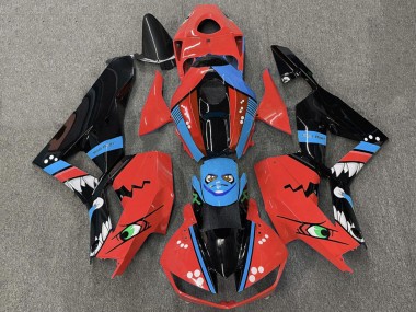 Lojas Carenagens Moto Honda CBR600RR 2013-2023 - Vermelho Azul Preto Brilhante Tubarão