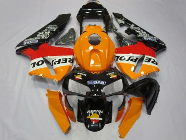 Lojas Carenagem Moto Completa Honda CBR600RR 2003-2004 - Laranja Branco Vermelho Preto Brilhante Repsol