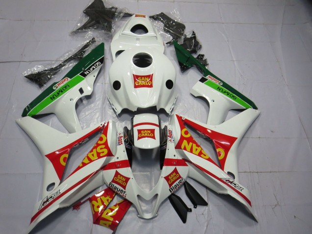 Lojas Carenagens Moto Honda CBR600RR 2007-2008 - Branco Vermelho Verde Amarelo San Carlo