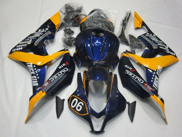 Lojas Carenagens Moto Honda CBR600RR 2007-2008 - Laranja Azul Preto Brilhante