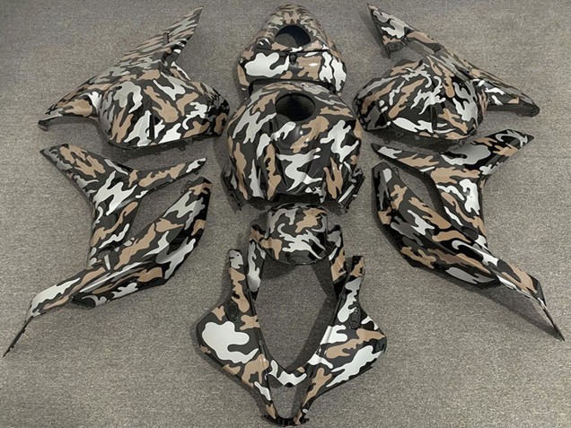 Lojas Carenagens Moto Honda CBR600RR 2009-2012 - Tan Prata Camouflage