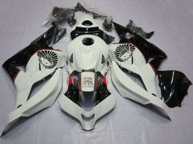 Lojas Carenagens Moto Honda CBR600RR 2009-2012 - Branco Preto Brilhante Tie Dye