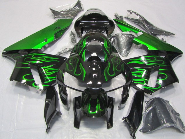 Lojas Carenagens Moto Honda CBR600RR 2005-2006 - Preto Brilhante Vibrant Verde Chama