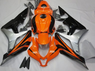 Lojas Carenagens Moto Honda CBR600RR 2007-2008 - Prata Laranja Preto Brilhante OEM Estilo