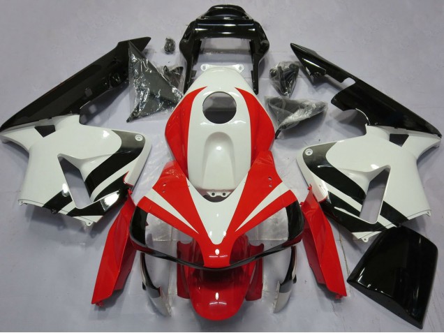 Lojas Carenagens Moto Honda CBR600RR 2003-2004 - Branco Vermelho Preto Brilhante OEM Estilo