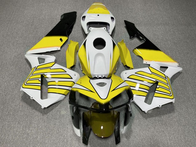 Lojas Carenagens Moto Honda CBR600RR 2005-2006 - Amarelo Branco Asas