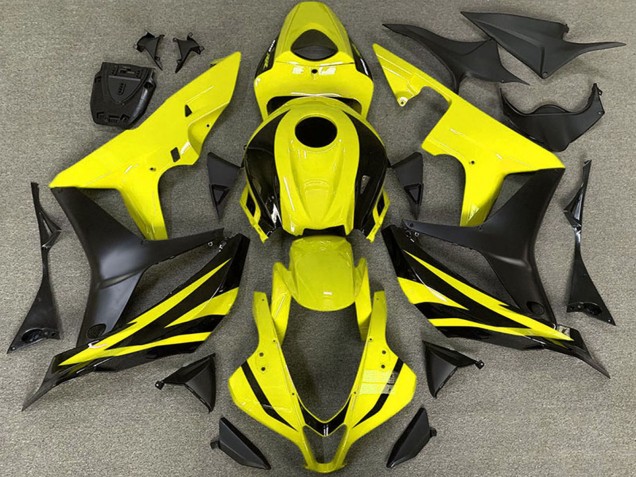 Lojas Carenagens Moto Honda CBR600RR 2007-2008 - Amarelo Preto Fosco OEM Estilo