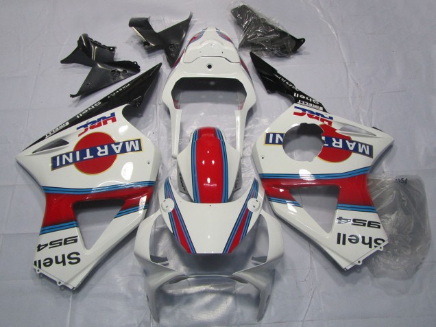 Lojas Carenagens Moto Honda CBR954RR 2002-2003 - Branco Vermelho Preto Martini