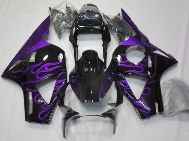 Lojas Carenagens Moto Honda CBR954RR 2002-2003 - Preto Brilhante Roxo Chama