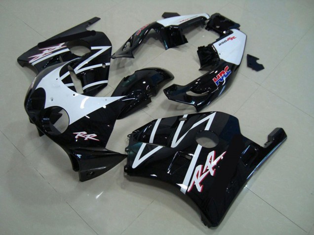 Lojas Carenagens Moto Honda CBR250RR 1990-1998 - Branco Preto Brilhante HRC